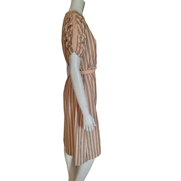 Vintage Late 70s Early 80s Day Dress size Small Midi Career Secretary with Belt - Picture 5 of 9